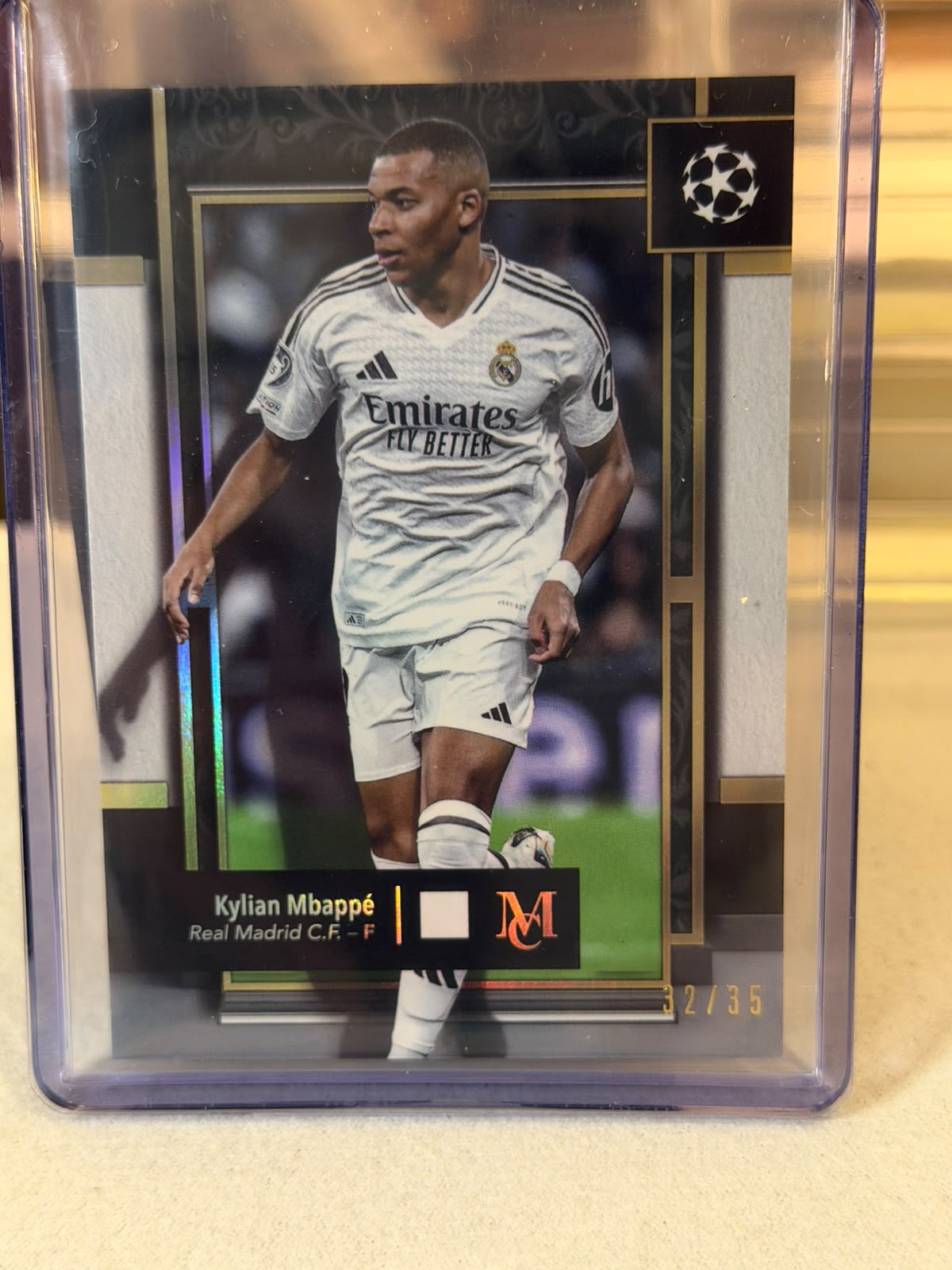 Kylian Mbappé front - 2024/25 Topps Museum Collection UEFA Club Competitions base #1 32/35