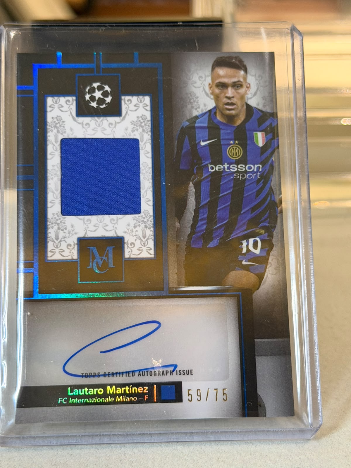 Lautaro Martínez front - 2024/25 Topps Museum Collection UEFA Club Competitions 59/75