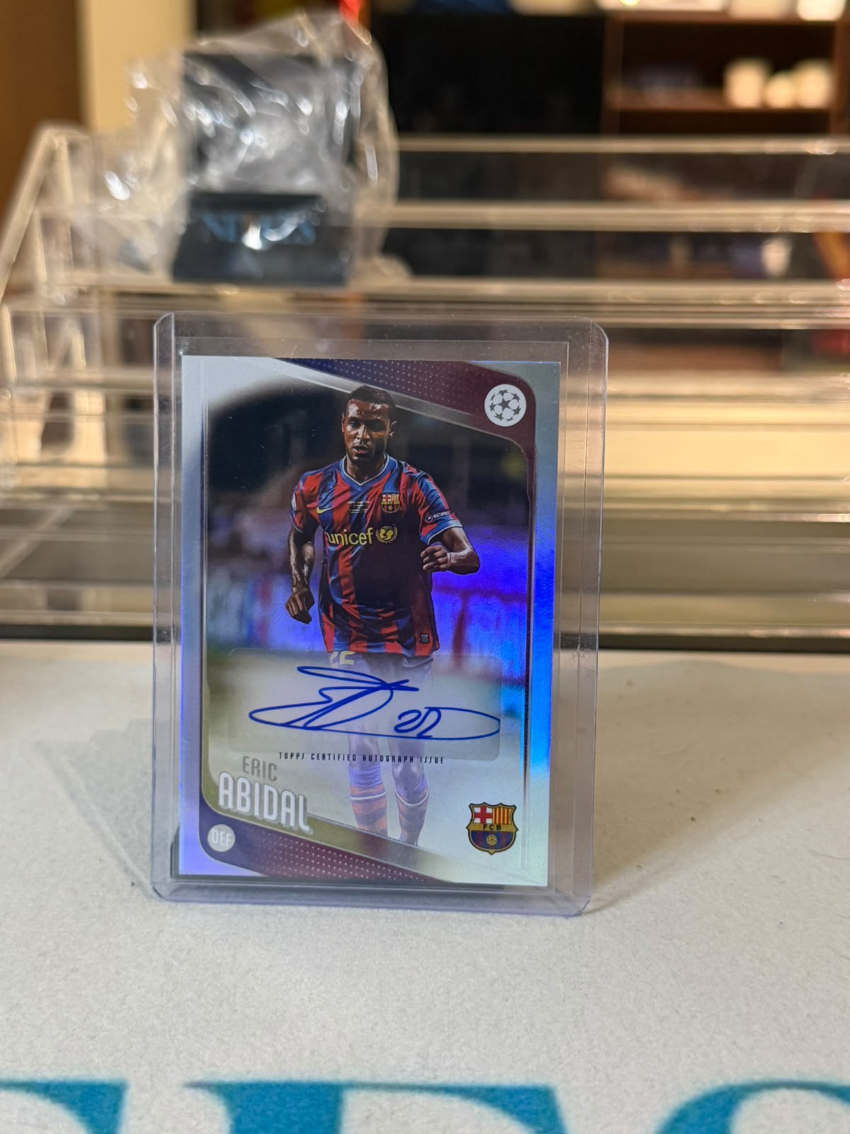 Eric Abidal Barcelona 2025-26 Topps UEFA Club Competitions Autograph - front