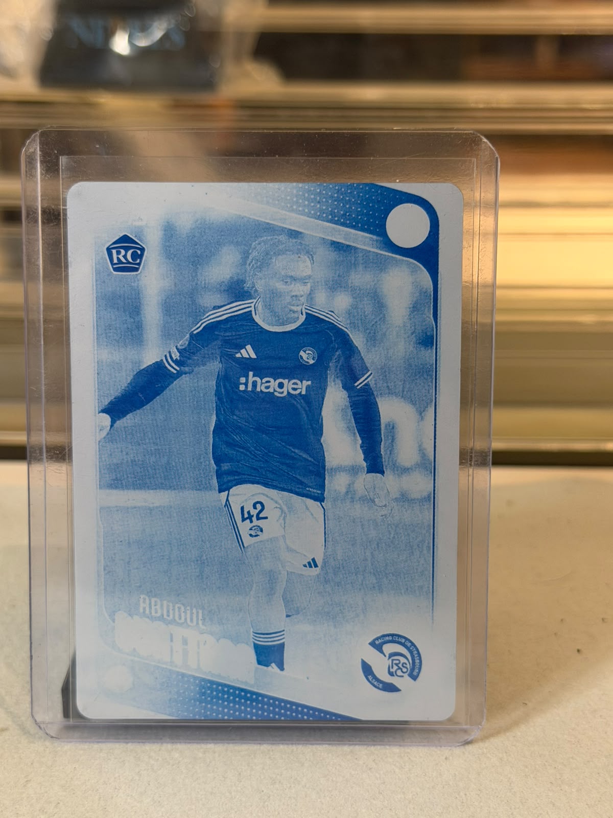 Abdoul Ouattara RC Strasbourg Topps UEFA Club Competitions genuine Cyan printing plate 1 of 1 card image 1