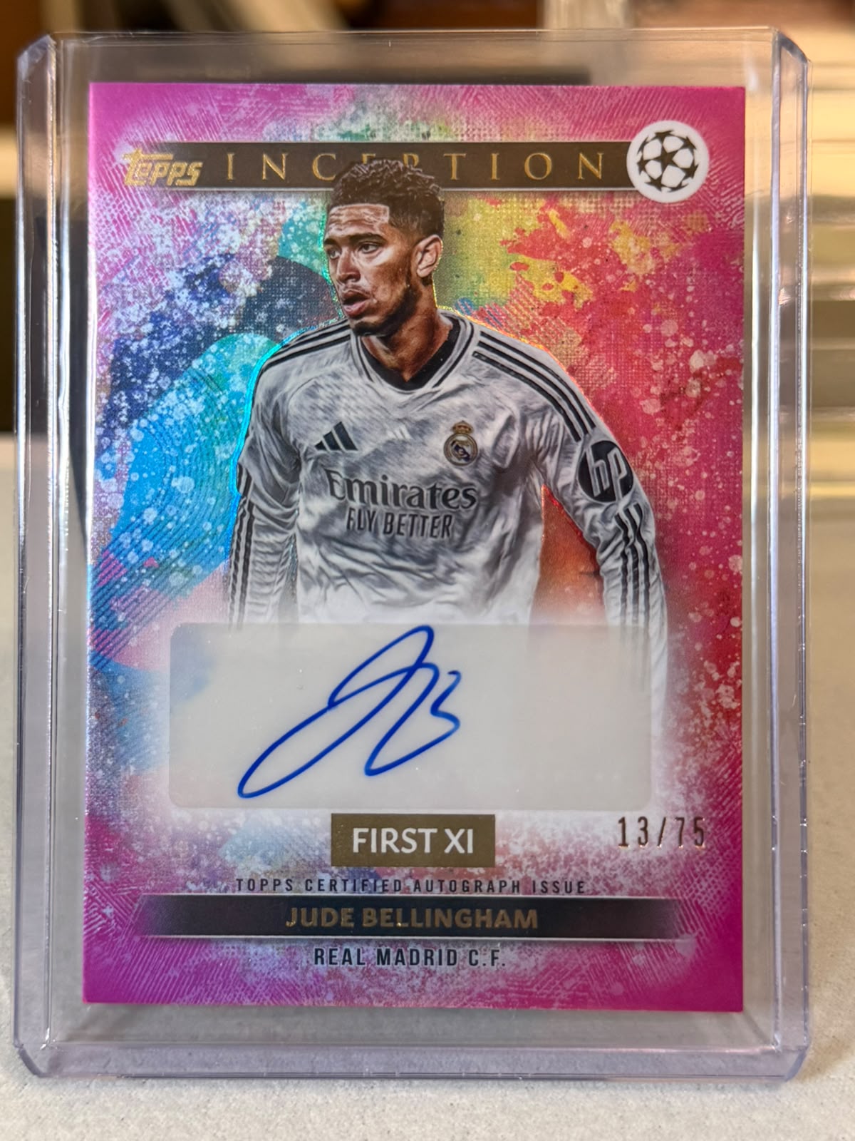 Jude Bellingham front - 2024/25 Topps Inception UEFA Club Competitions First XI Autograph 13/75