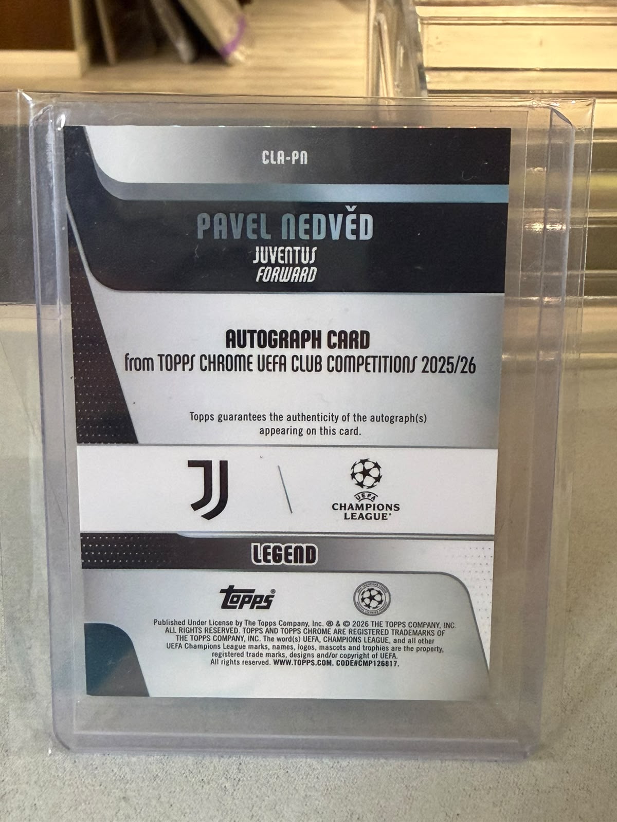 Pavel Nedvěd back - 2025/26 Topps Chrome UEFA Club Competitions 09/25