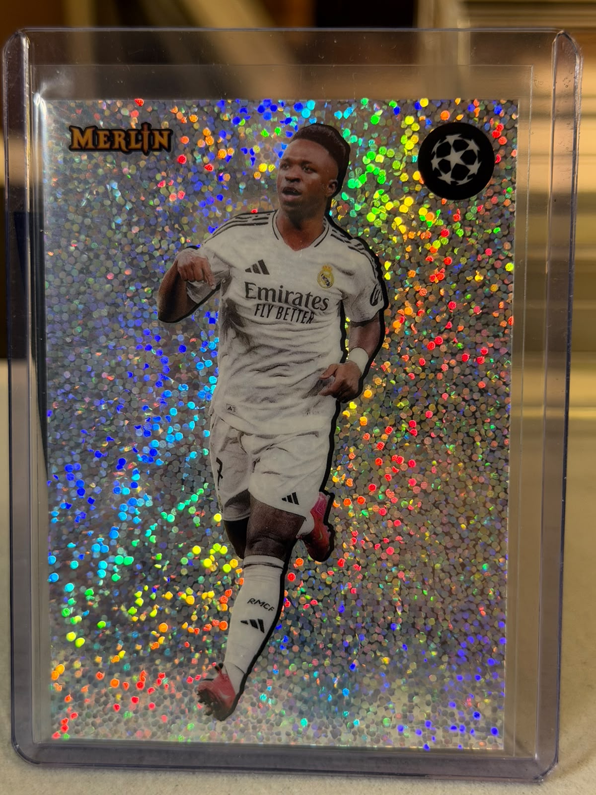 Vinícius Júnior front - 2024/25 Topps Merlin UEFA Club Competitions The Shiny