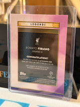 Roberto Firmino 36/50 Legends Autograph – 2025/26 Topps UEFA Club Competitions DECO, back