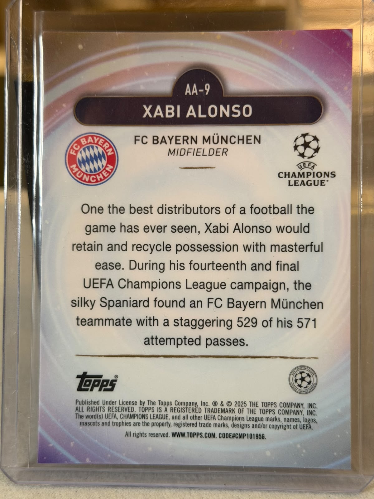 FC Bayern batch card SKU C0000475 back