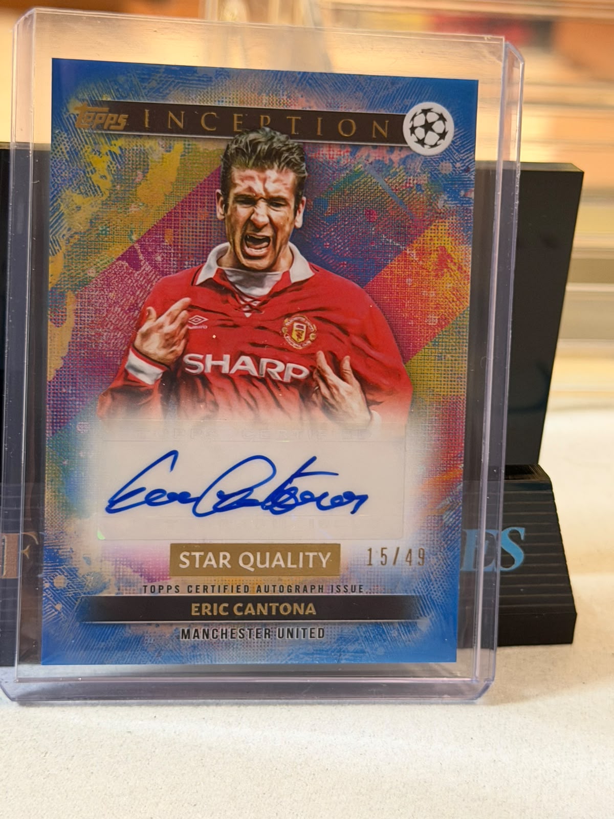 Eric Cantona 15/49 – Star Quality Autograph Manchester United trading card, front