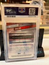 Mohamed Salah 09/25 Orange Refractor, card #50 – 2019 Topps Finest UEFA Champions League (PSA GEM MT 10), back
