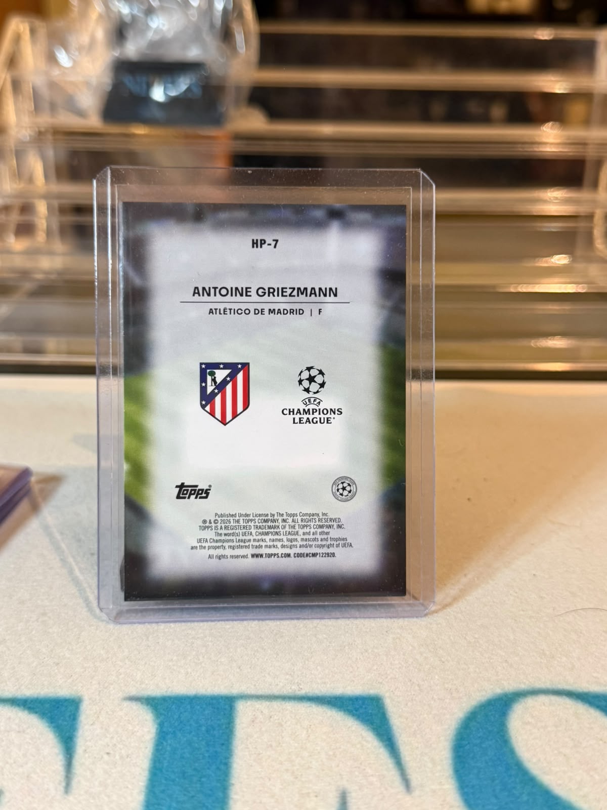 Antoine Griezmann Atletico Madrid, 2026 Topps UEFA Champions League, Home Advantage insert HP-7, back