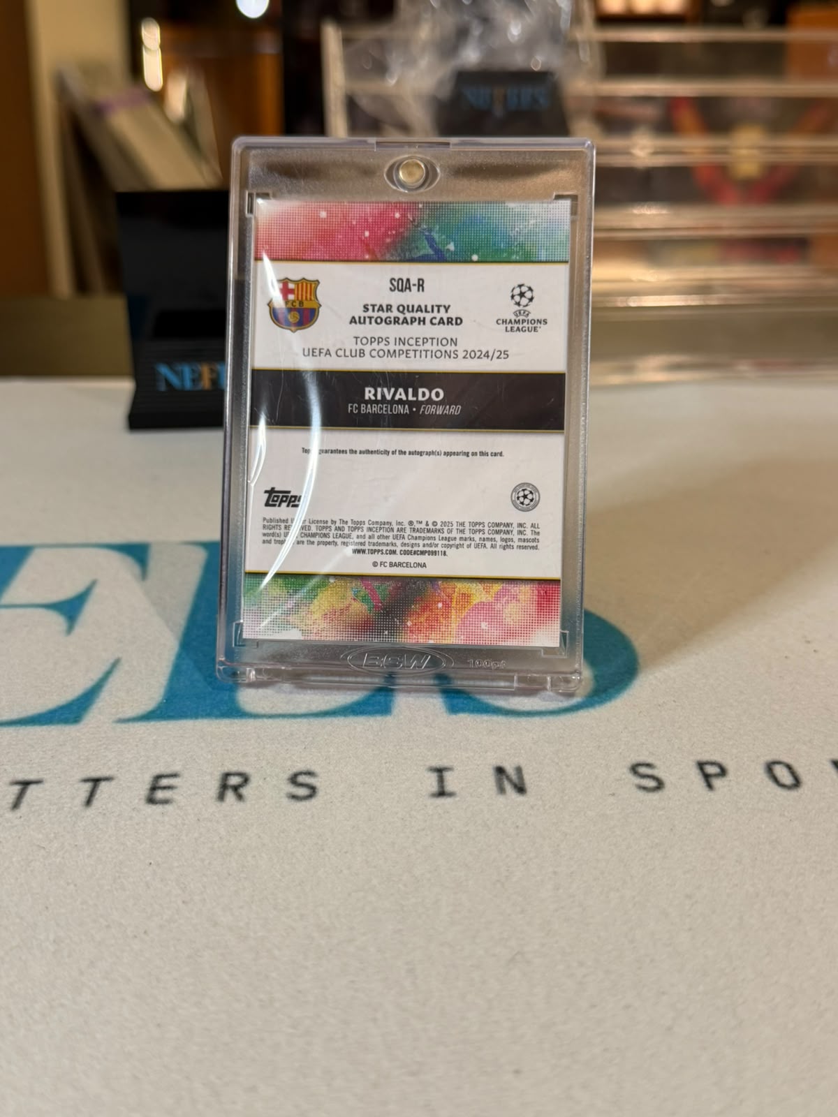 Rivaldo 16/25 Star Quality Autograph, Inception design – 2024/25 Topps Inception UEFA Club Competitions – FC Barcelona tradin