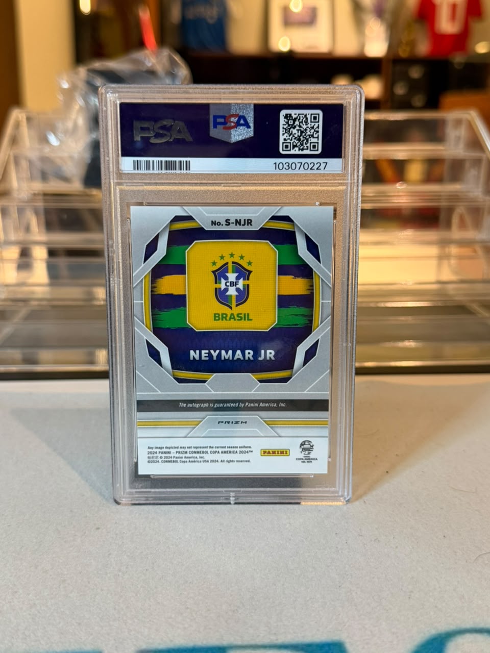 Neymar Jr Brazil PSA Gem Mint 10 slab, certification 103070227