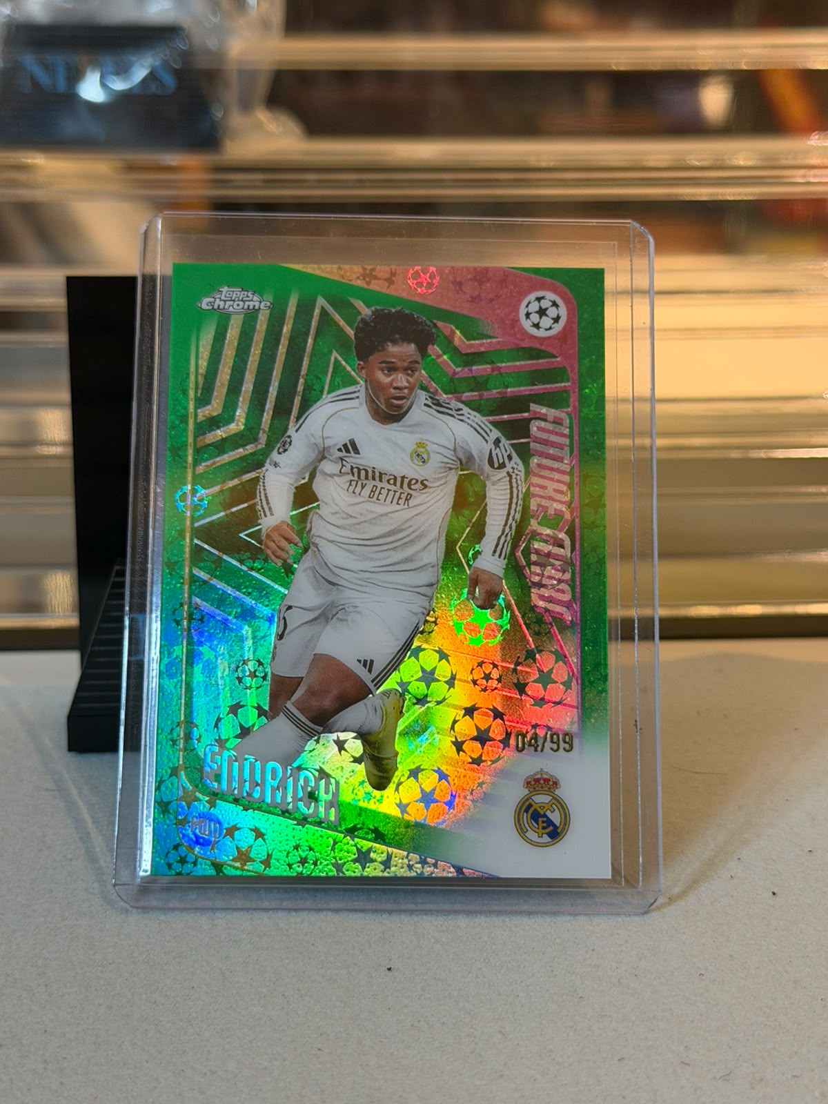 C0000638 Endrick Real Madrid Topps Chrome UCC 25/26 Future Class Green Refractor 04/99 front