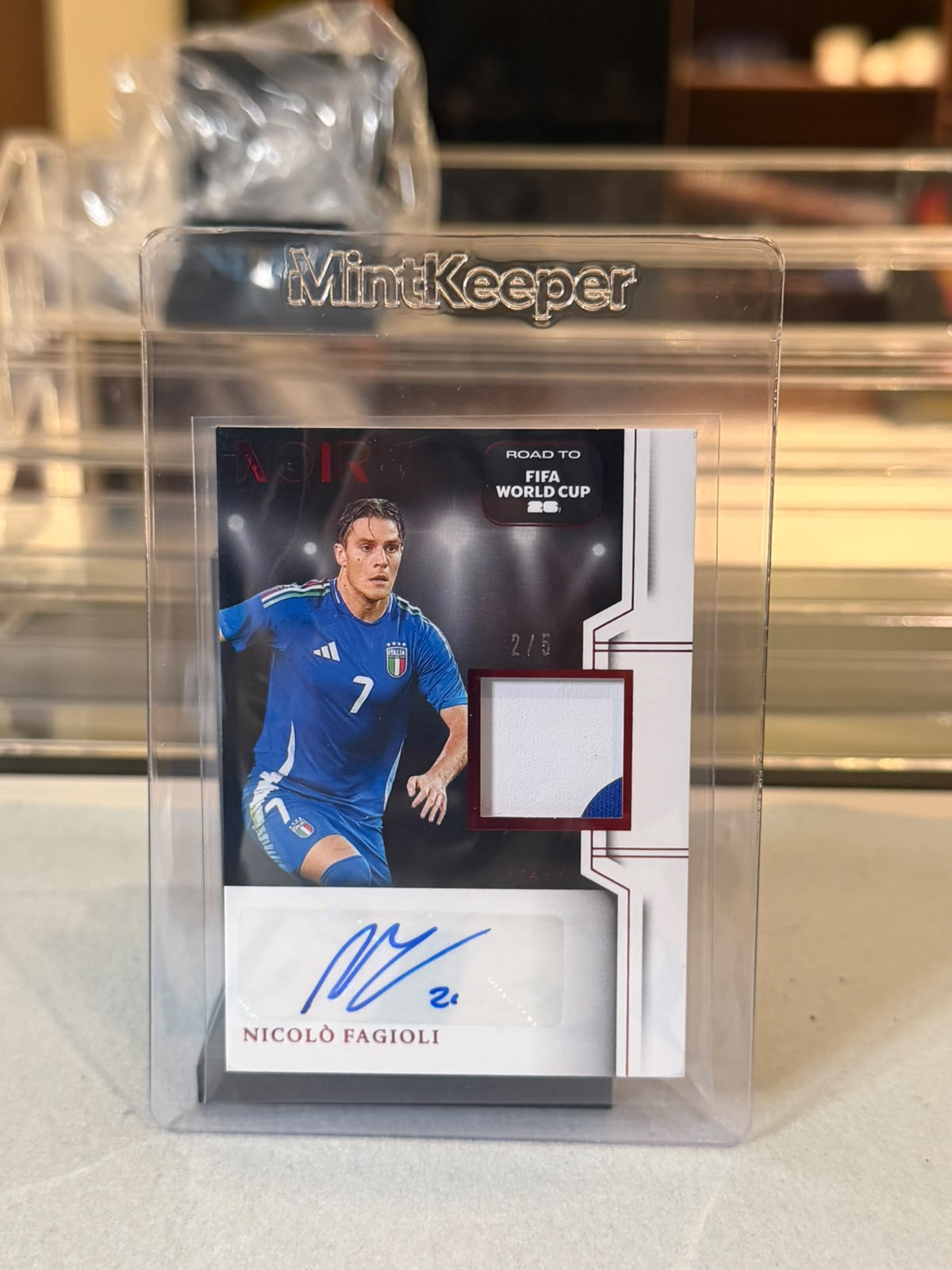 Nicolo Fagioli Italy Panini Noir Auto-Relic card image 1