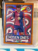 Marc Bernal 01/25 Merlin's Chosen Ones, Orange parallel – Topps Merlin Chrome UEFA Club Competitions 2024/25 – FC Barcelona t