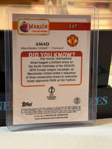 Amad Diallo 01/25 #117 – Orange Manchester United trading card, back