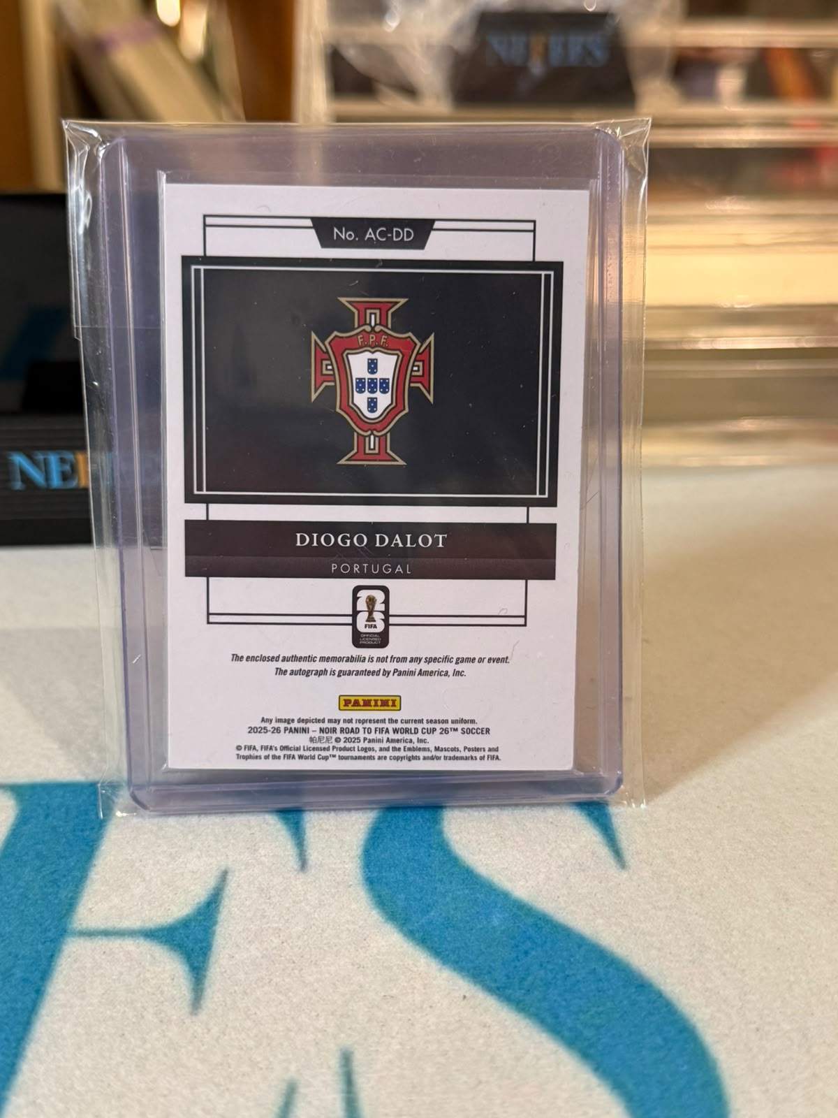 Diogo Dalot AC-DD 03/10 – Portugal trading card, back