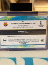 Luis Suárez 21/25 Inception Autograph Patch Card – Topps Inception UEFA Club Competitions 2024/25 – FC Barcelona trading card
