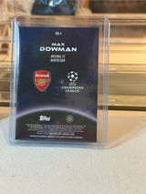 Max Dowman - Arsenal - 2026 Topps Chrome UCL WonderKids blue refractor WK-4 105/150 (back)