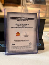 Paul Scholes Silver Signings Legends On-Card Autograph Manchester United trading card, back