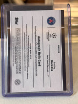Bradley Barcola 005/150 Museum Autograph Relic Citrine 2024/25 Topps Museum Collection UEFA – PSG trading card, back
