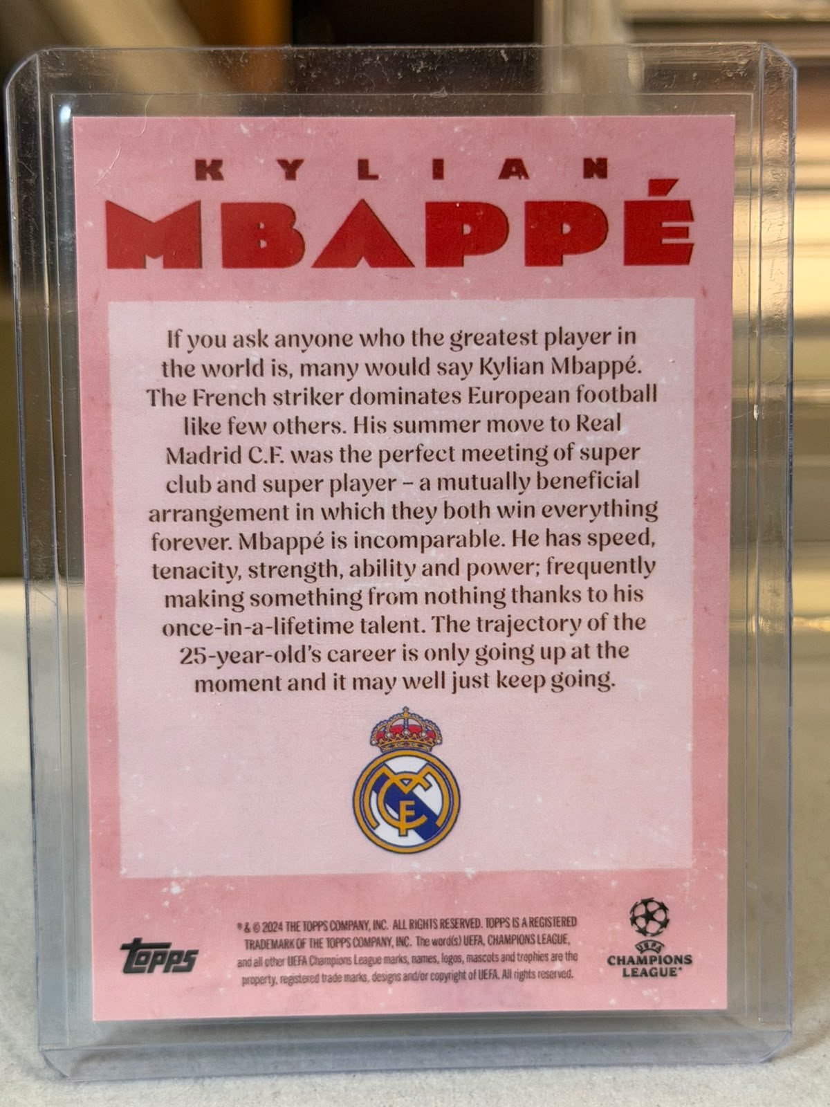 Kylian Mbappé back - 2024/25 Topps Deco UEFA Club Competitions Artistry 04/10