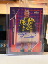 Peter Schmeichel 62/75 – Autograph (Purple) Manchester United trading card, front