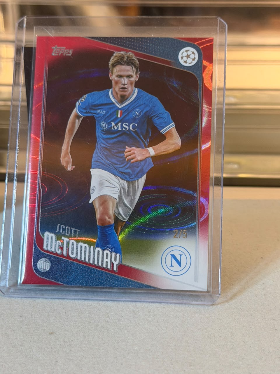 Scott McTominay 2/5 #41 Red Parallel 2026 Topps UEFA Champions League - front