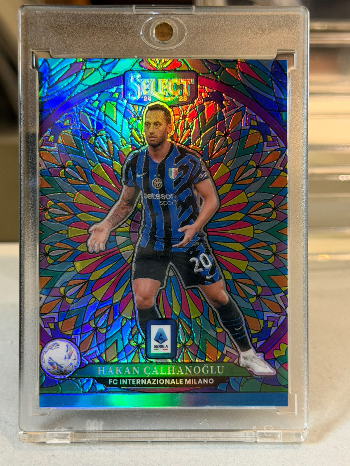 Hakan Çalhanoğlu front - 2024/25 Panini Select Serie A Stained Glass