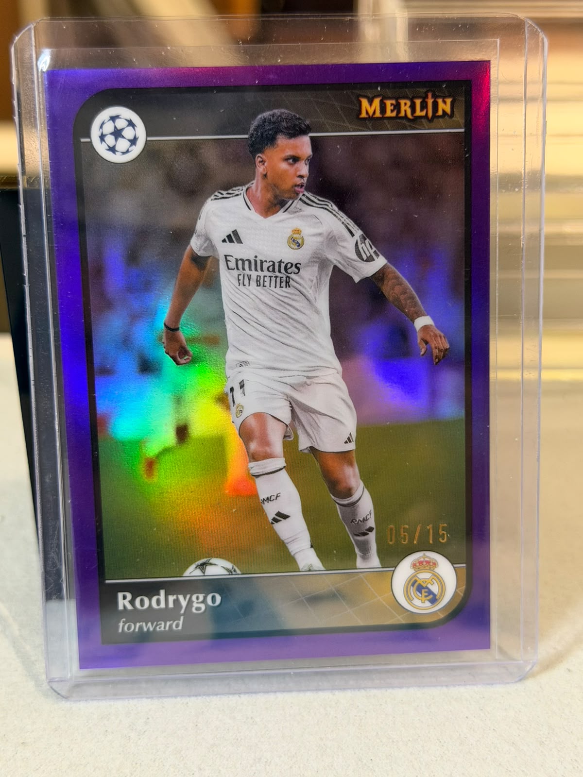 Rodrygo front - 2024/25 Topps Merlin UEFA Club Competitions base #127 05/15