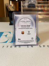 Lionel Messi Ultimate Stage Chrome Card – 2024/25 Topps Chrome UEFA Club Competitions – FC Barcelona trading card, back