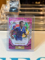 Estevao Willian Chelsea rookie card, 2026 Topps Inception UEFA Champions League, Emerging Stars insert card 13, serial 088/125, front
