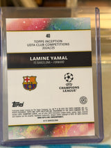 Lamine Yamal 51/75 Succession insert – Topps Inception UEFA Club Competitions 2024/25 – FC Barcelona trading card, back