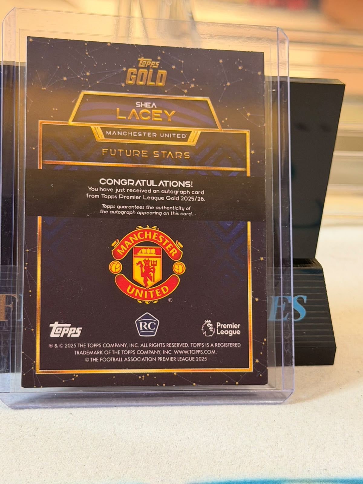 Shea Lacey 01/99 – Future Stars Autograph Manchester United trading card, back