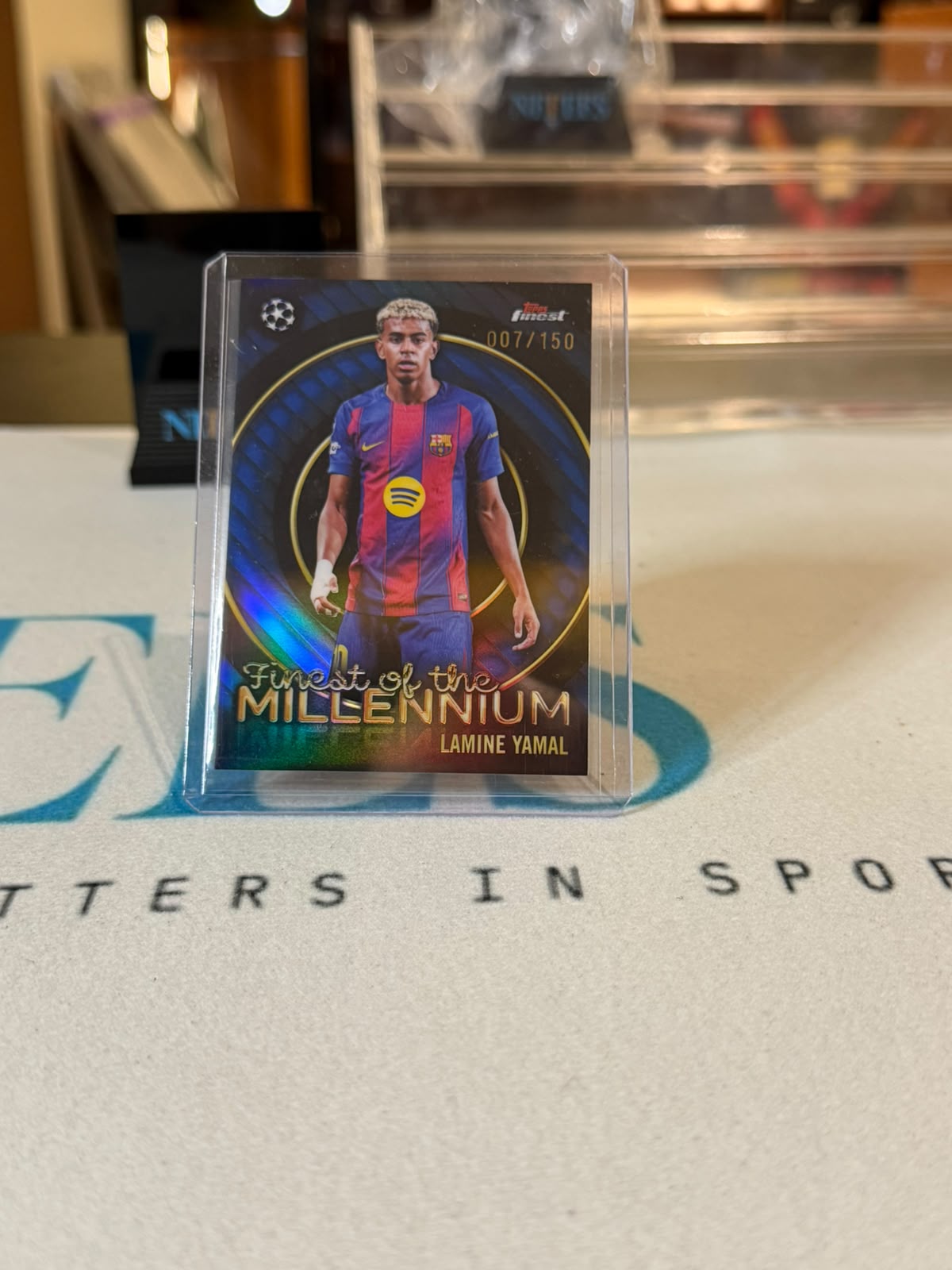 Lamine Yamal 007/150 Finest of the Millennium – 2026 Topps Finest – FC Barcelona trading card, front
