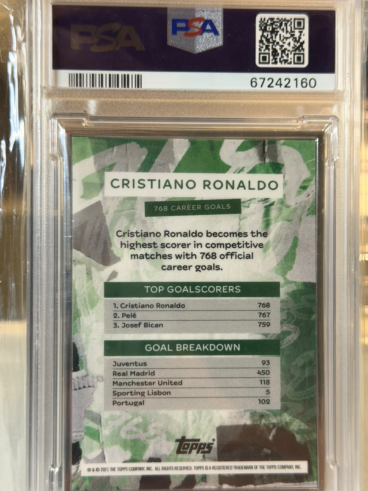 Cristiano Ronaldo back - 2021 Topps NOW UEFA Champions League