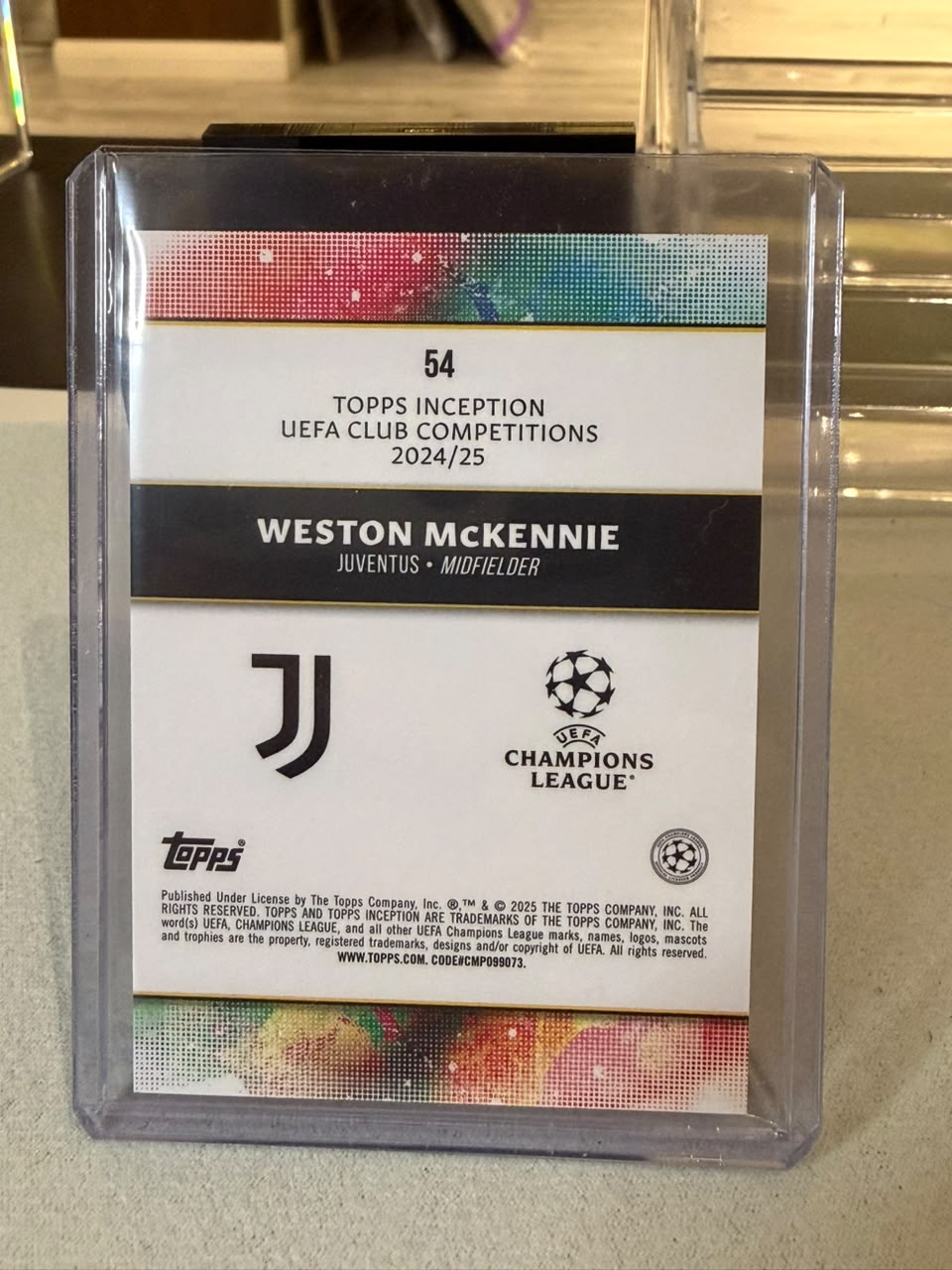 Weston McKennie back - 2024/25 Topps Inception UEFA Club Competitions 12/25