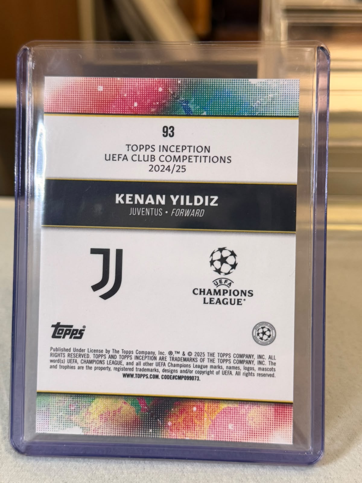 Kenan Yıldız back - 2024/25 Topps Inception UEFA Club Competitions 18/49