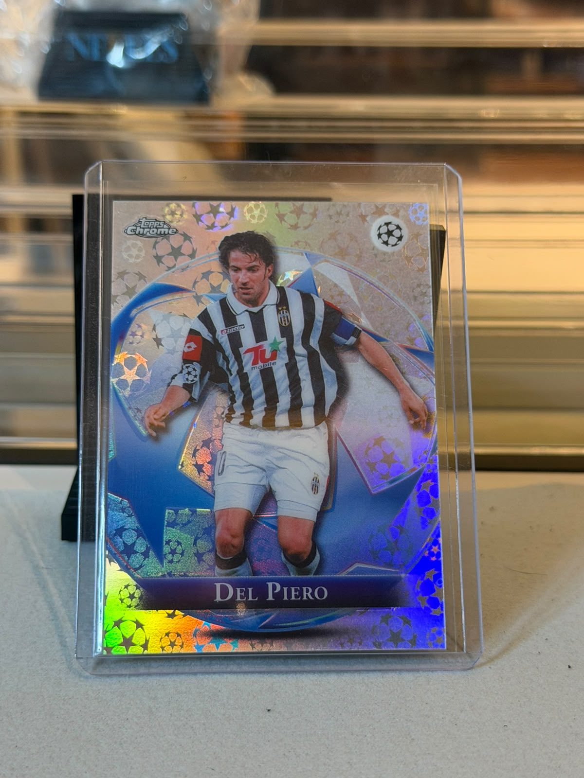 Alessandro Del Piero Juventus Star Legends insert card front, 2025/26 Topps Chrome UEFA Club Competitions Sparkle Refractor #SL-8
