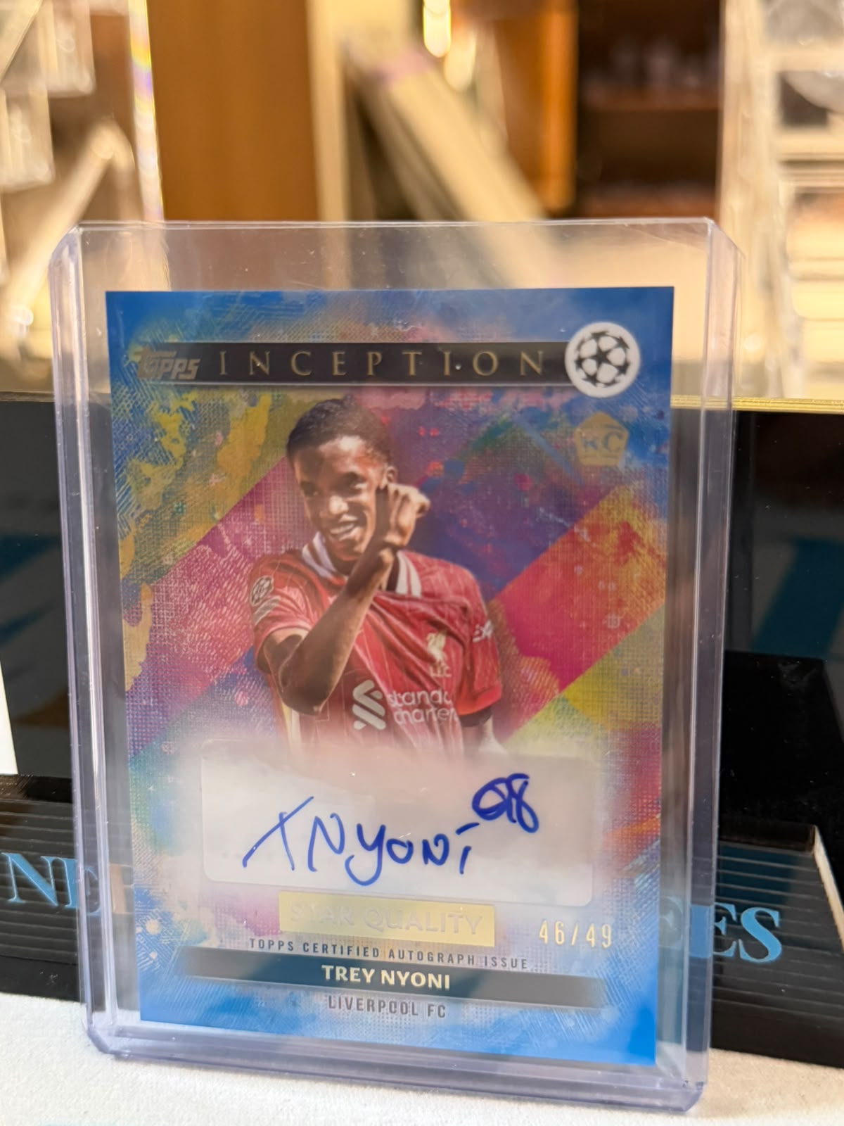 Trey Nyoni 46/49 Star Quality Autograph (SQA-TN) – 2025 Topps Inception UEFA Club Competitions 2024/25, front