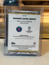Warren Zaire-Emery PSG Inception Patch Card back, 2025/26 Topps Inception UEFA Club Competitions #IP-WZ, serial 2/5