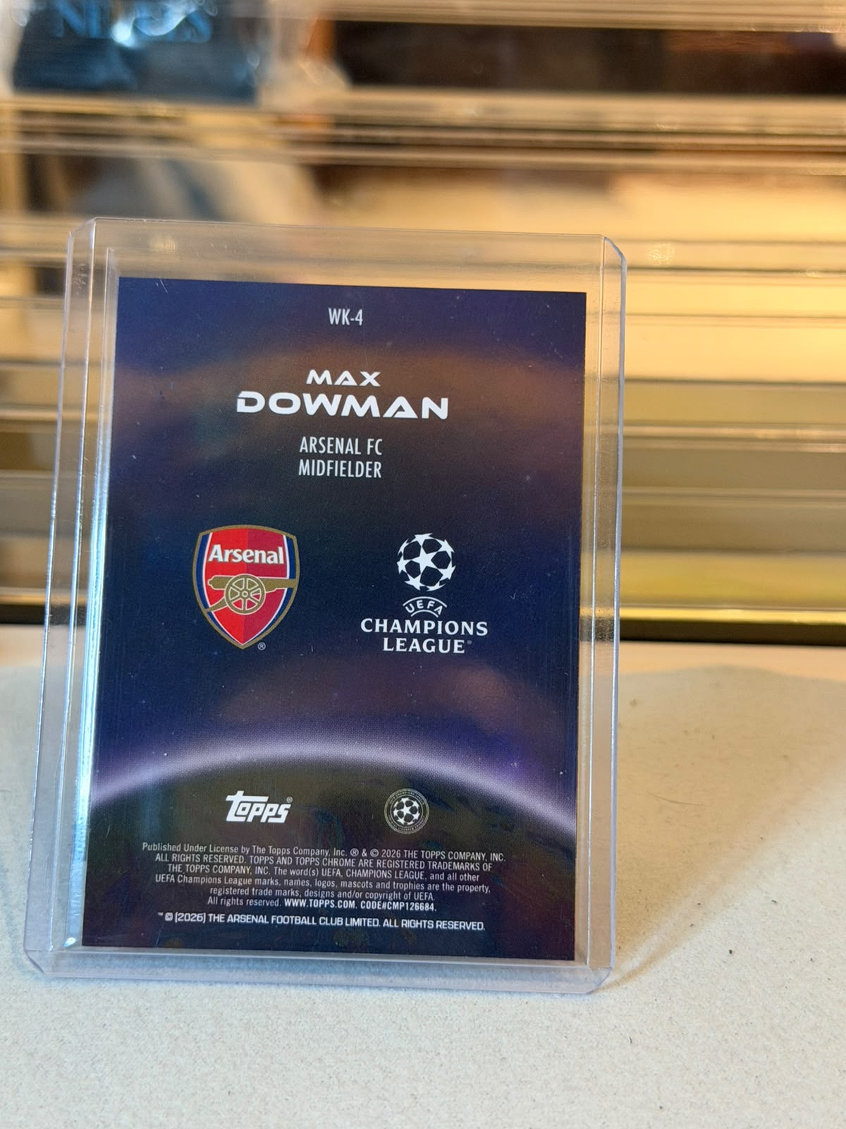 Max Dowman 2025/26 Topps Chrome UEFA Champions League Wonderkids - back