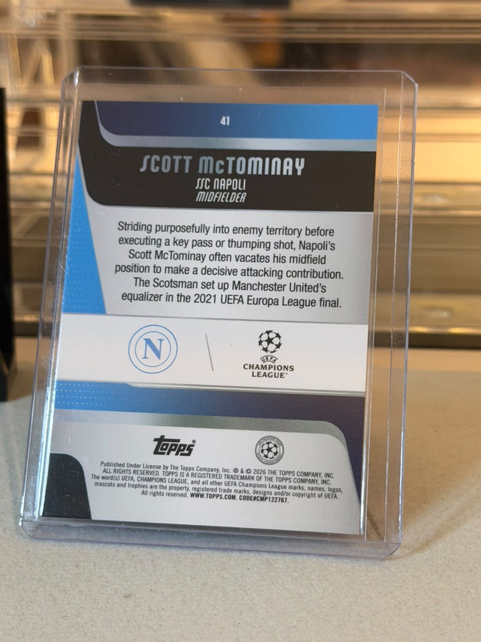 Scott McTominay 2/5 #41 Red Parallel 2026 Topps UEFA Champions League - back