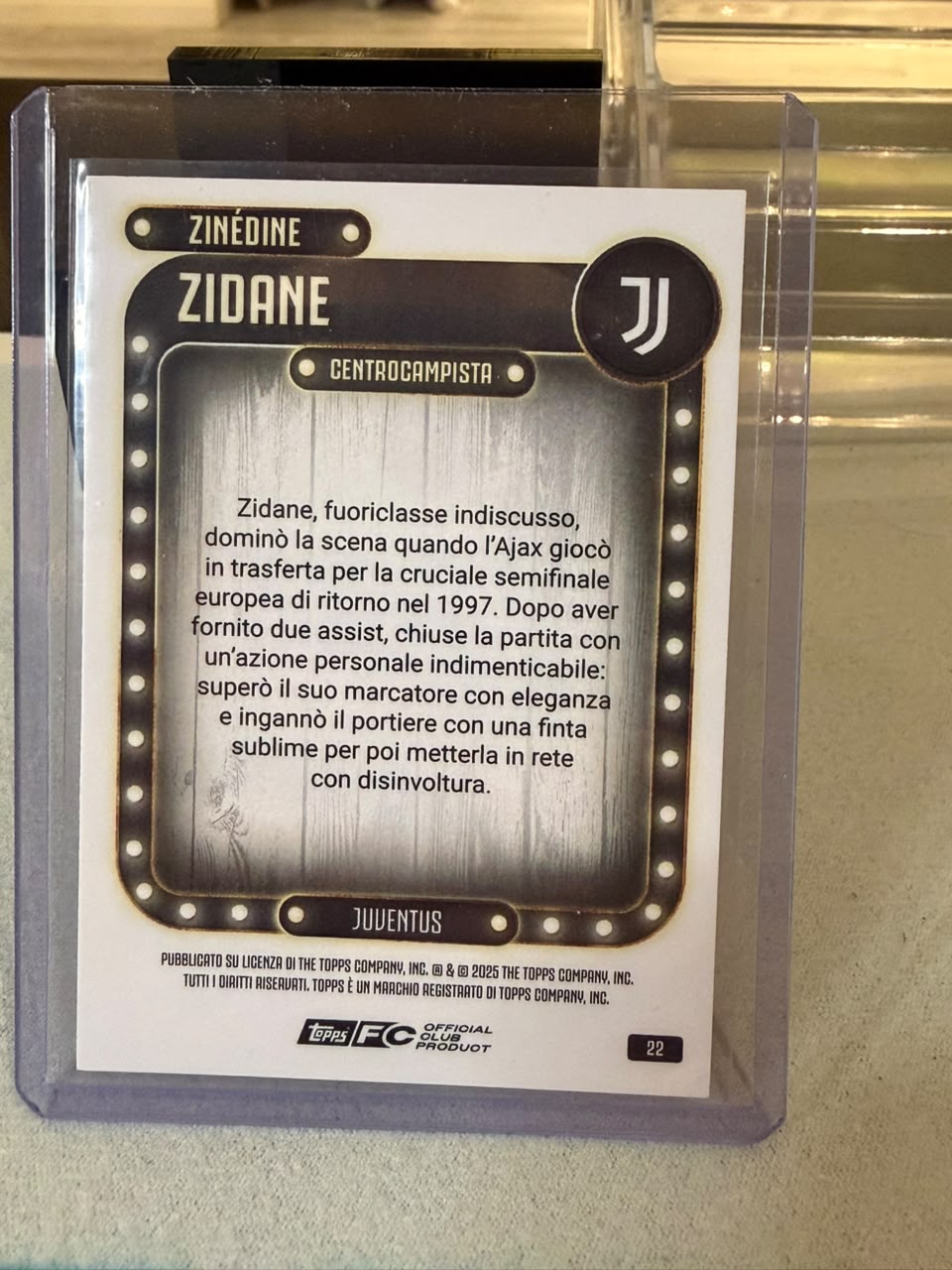 Zinédine Zidane back - 2025 Topps FC 27/50