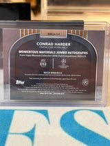 Conrad Harder 02/10 Momentous Materials Jumbo Autograph 2024/25 Topps Museum Collection UEFA – Sporting CP trading card, back