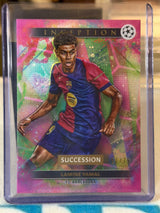 Lamine Yamal 51/75 Succession insert – Topps Inception UEFA Club Competitions 2024/25 – FC Barcelona trading card, front