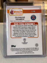 Ousmane Dembele 31/50 Gold Refractor #138 2024/25 Topps Merlin UEFA – PSG trading card, back