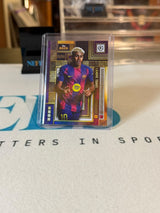 Lamine Yamal 35/50 Current Stars - pink/purple geometric parallel – 2025 Topps Deco – FC Barcelona trading card, front