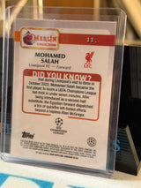 Mohamed Salah 071/150 Base #11, Blue Sparkle parallel – 2024/25 Topps Merlin, back