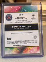 Bradley Barcola Succession Autograph 2024/25 Topps Inception UEFA – PSG trading card, back
