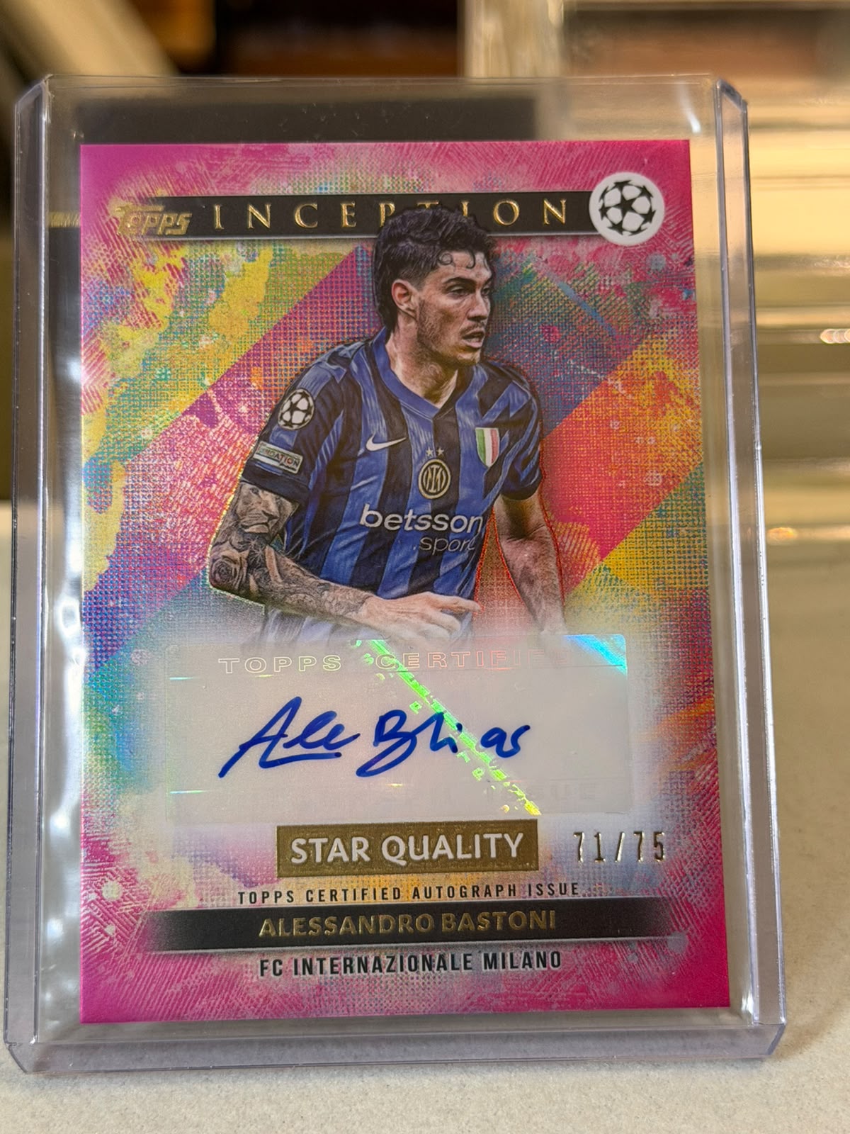 Alessandro Bastoni front - 2024/25 Topps Inception UEFA Club Competitions 71/75