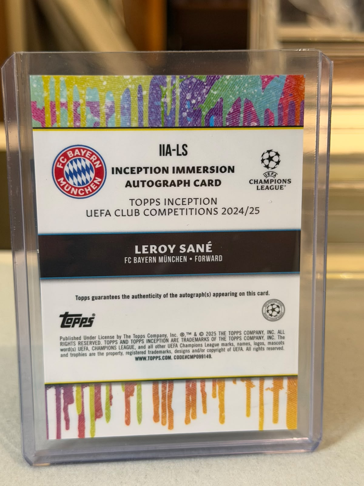 FC Bayern batch card SKU C0000453 back